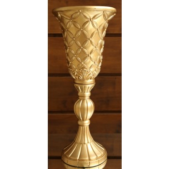 Cod 1027 - Vaso Resina Estrela Dourado - 65 cm Alt