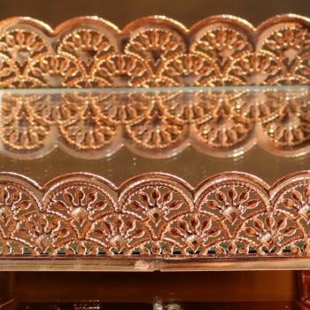 Cod 968 - Bandeja Requinte Arabesco Rose Gold - 12 x 30 cm