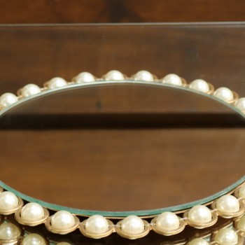 Cod 543 - Doceira Dourada Perolas - Redonda 25 cm Ø - Vitória