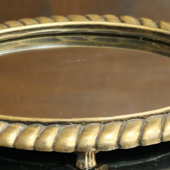 Cod 716 - Bandeja Dourada Envelhecida - Oval 29 cm