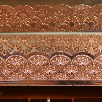 Cod 971 - Bandeja Requinte Arabesco Rose  Gold - 15 x 40 cm