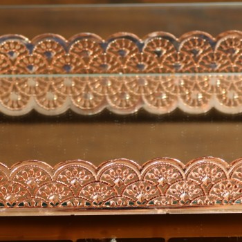 Cod 970 - Bandeja Requinte Arabesco Rose Gold - 20 x 30 cm