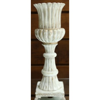 Cod 622 - Vaso Coluna Moranga Branca Provençal - 60 cm