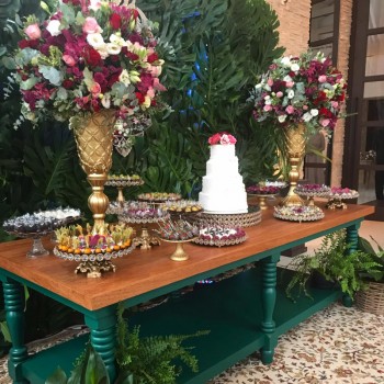 Cod 62 - Mesa Madeira pés torneados Verde - 1,00 x 2,50 m