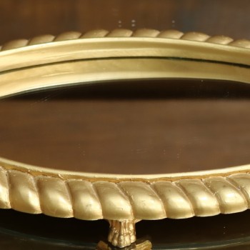 Cod 1018 - Bandeja Dourada - Oval 29 cm