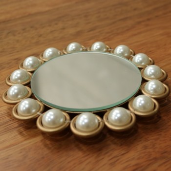 Cod 551 - Doceira Dourada Perolas - Redonda 15 cm Ø - Vitória